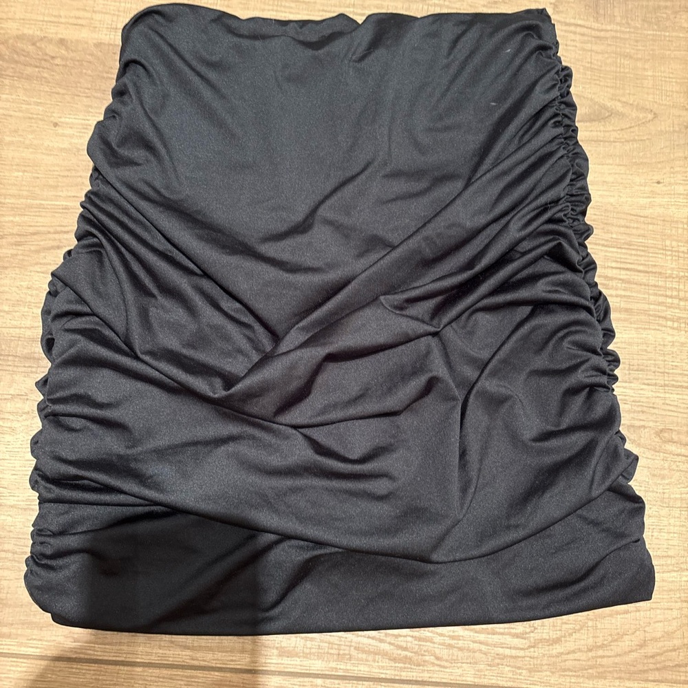 Black Ruched Skirt